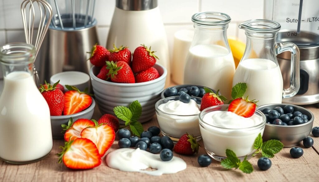 Dairy Drink Ingredients and Tools